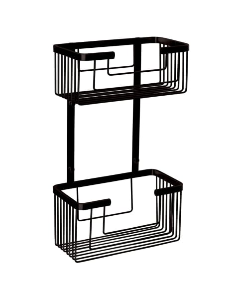Kibath portagel doble rectangular acabado negro mate fabricado en latón