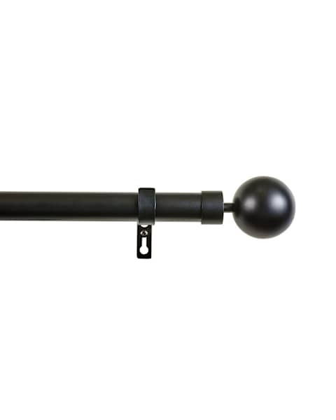 Barra para cortinas, barra de metal extensible Esfera Negra, 160 a 300cm