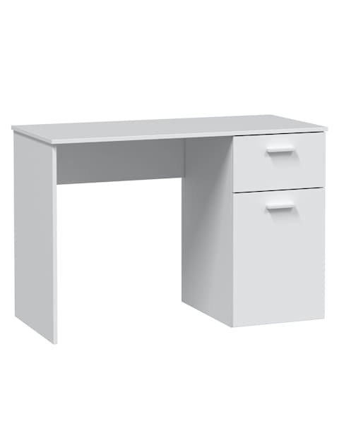 Mesa de escritorio huelva 1 puerta 1 cajón blanco, 108 cm