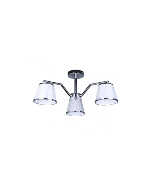 Fab 151653020 | lâmpada trebol 3xe14 cromo tela branca 24x56x56 cm
