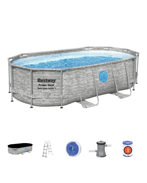 Conjunto de piscina desmontável power steel™ swim vista series™ ii de