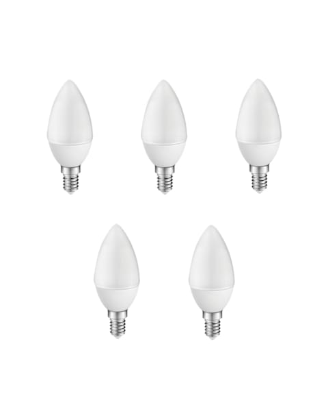 Pack 5 bombillas a2bc LED c30 e14 6w luz cálida 3000k