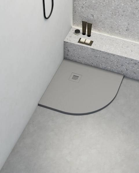 Plato de ducha poaLGi - 90x90 cm semicircular - humo - extraplano