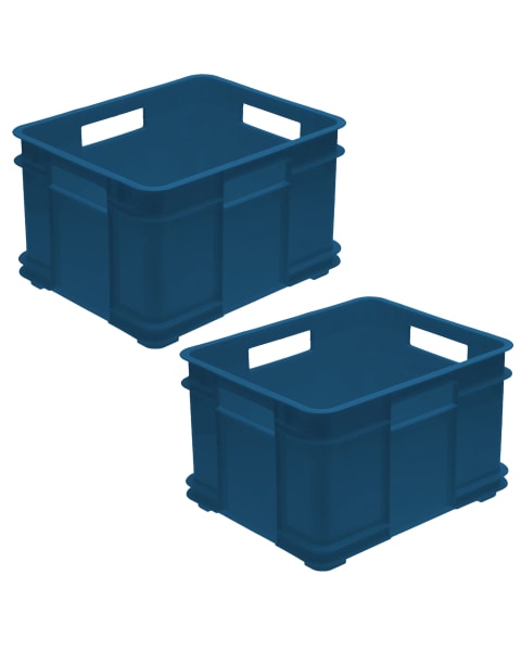 Keeeper ECO Bruno Pack 2 cajas , Azul, 43x35x24 cm