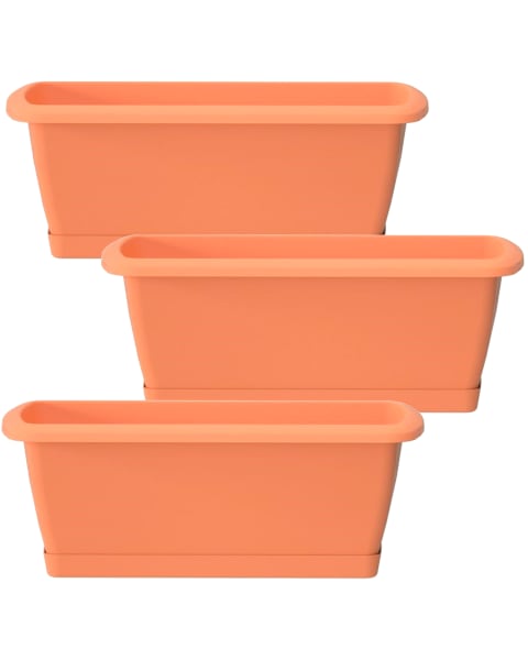 WellHome Pack 3 jardineras Respana Terracota - 78,6x18,4x14,5 cm