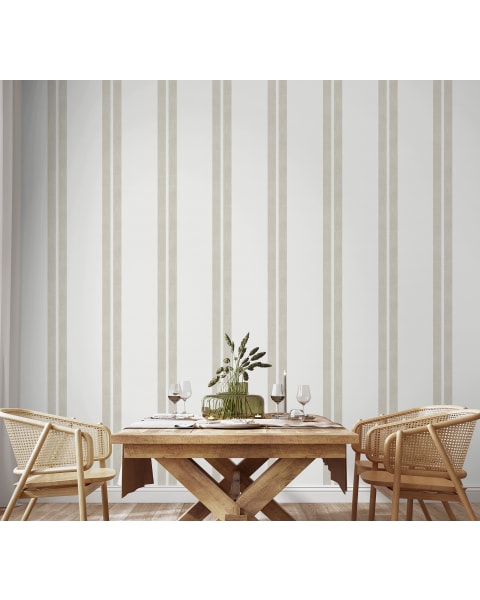 Papel pintado tnt autoadhesivo rayas doble beige 53x300 cm