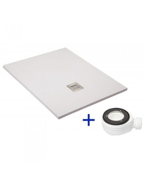 Base de duche Natural de Mineral Antiderrapante 70x90 Branco - Ral 9003