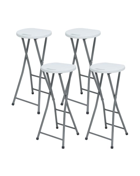 Pack 4 bancos altos dobráveis branco 31x70cm 7house