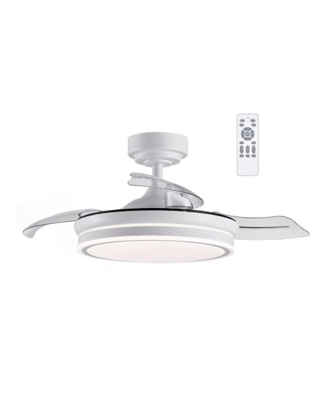 Ventilador de techo retráctil con luz LED perla mini 3 cct blanco ø91