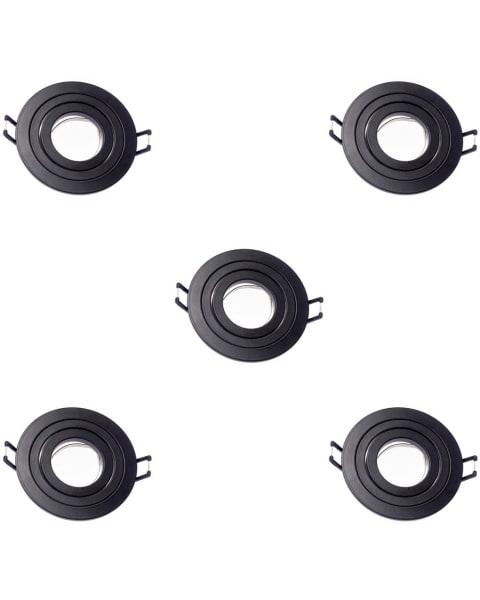 Pack 5 foco empotrable orientable classic redondo negro wonderlamp 1xgu10