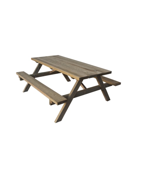 Mesa picnic de madera autoclave 210x160x78cm para exterior - madelea