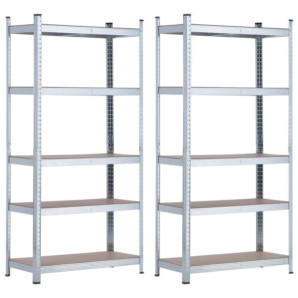 Pack 2 estantes modulares com 5 prateleiras reguláveis 180x90x40 875kg o91