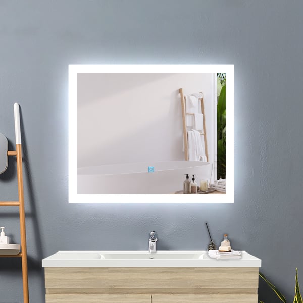 Espelho de casa de banho led 60×50cm + anti-embaciamento