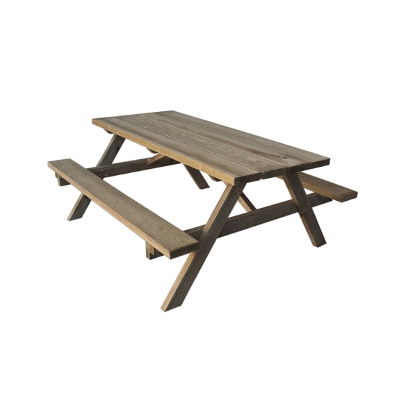 Mesa picnic de madera autoclave 180x160x78cm para exterior - madelea