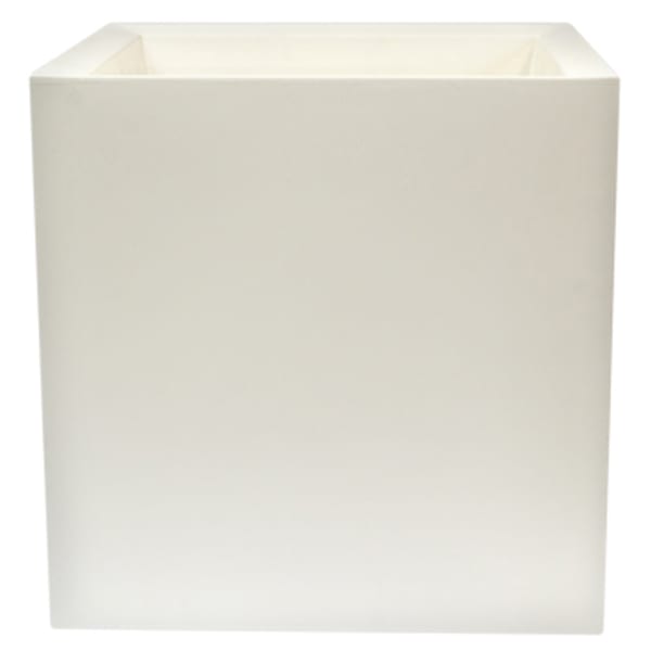 WellHome Macetero de polietileno blanco 40x40 cm