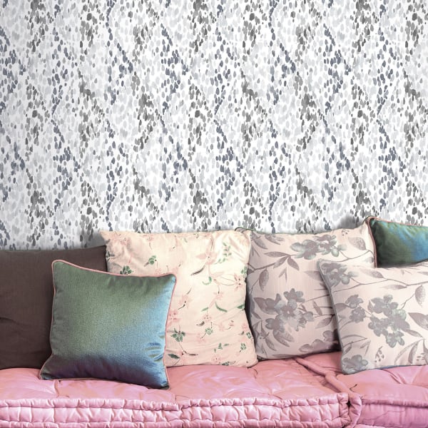 Papel pintado tnt con efecto rombo gris