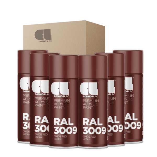 6 x spray premium acrylic brillante ral  400 ml (ral 3009 rojo ã³xido)