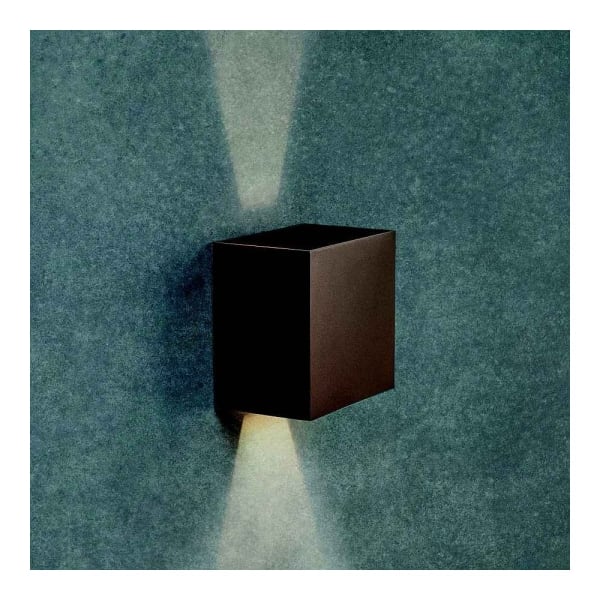 Aplique de exterior davos negro calida 15cm