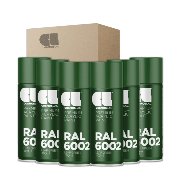 6 x spray premium acrylic brillante ral  400 ml (ral 6002 verde hoja)