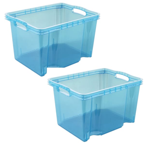 Keeeper Franz Pacote 2 caixas de armazenamento , Azul, 35x27x21 cm