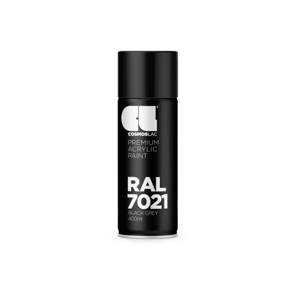 Spray premium acrylic brillante ral  400 ml (ral 7021 gris negruzco)