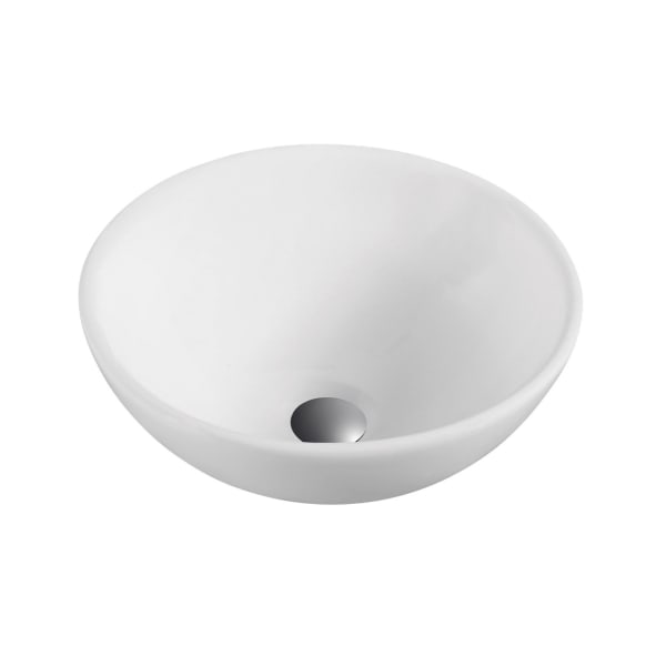 Lavatório oval com  bancada cerâmica | 40cm  diâmetro | branco mate