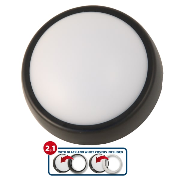 UBLO2: aplique LED redondo 700 lumen con 2 coberturas (blanco y negro)