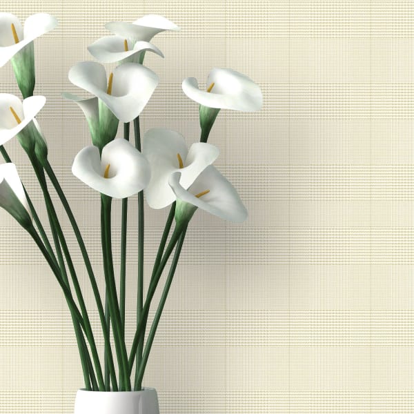 Papel pintado tnt con efecto textil pata de gallo oro y plata