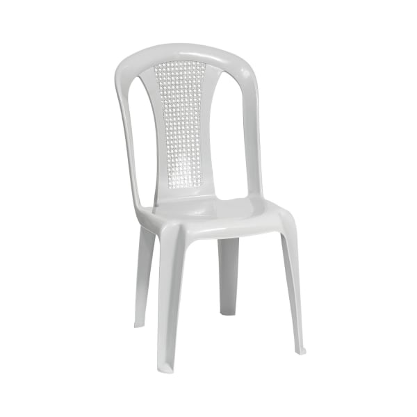 Cadeira de exterior empilhável sem braços napoli branco 56x75x79cm 7house