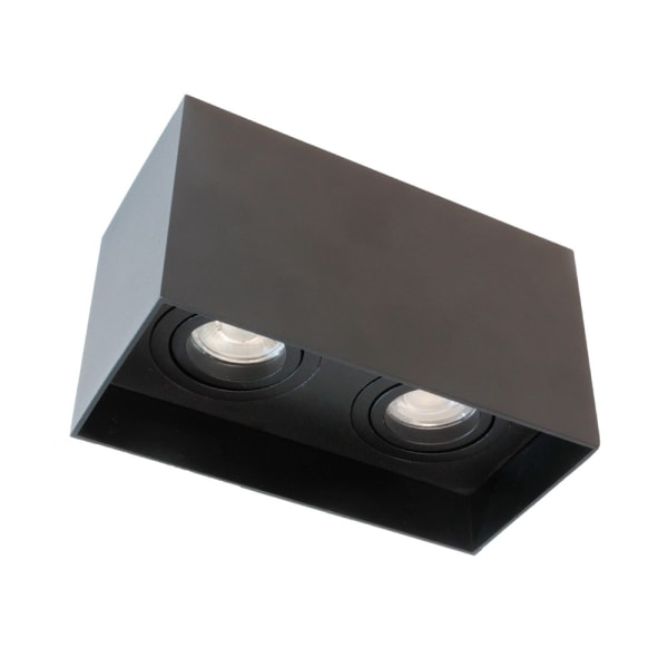 Foco superficie 2 luces classic rectangular negro orientable 30º 2xgu10