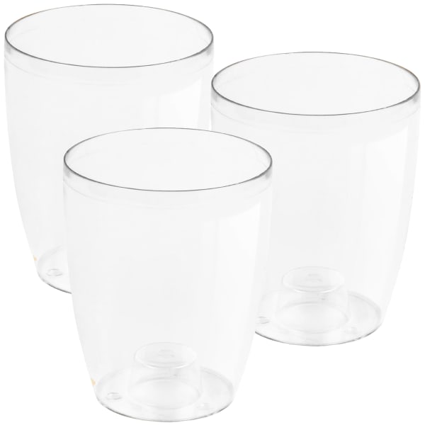 WellHome Pack 3 vasos orquideas Coubi do cor Transparente - 13,2x13,2x16 cm