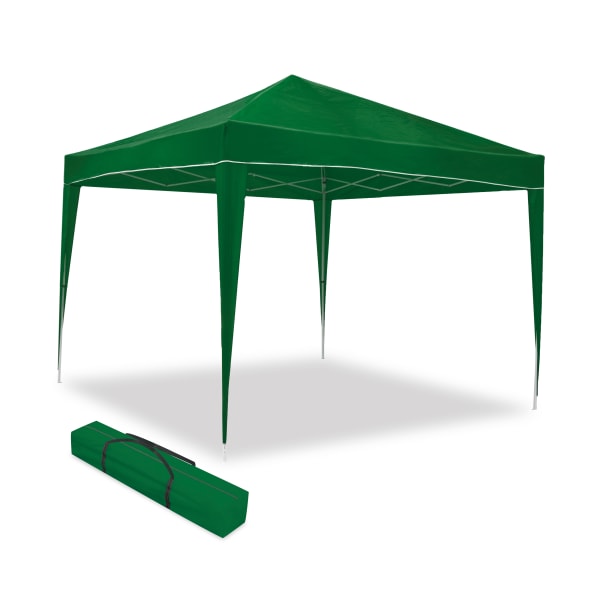 Carpa plegable verde 3x3 - estructura de acero - playa jardín terraza patio