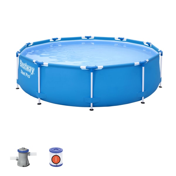 Conjunto de piscina desmontável redonda bestway® steel pro™ 3,05m x 76