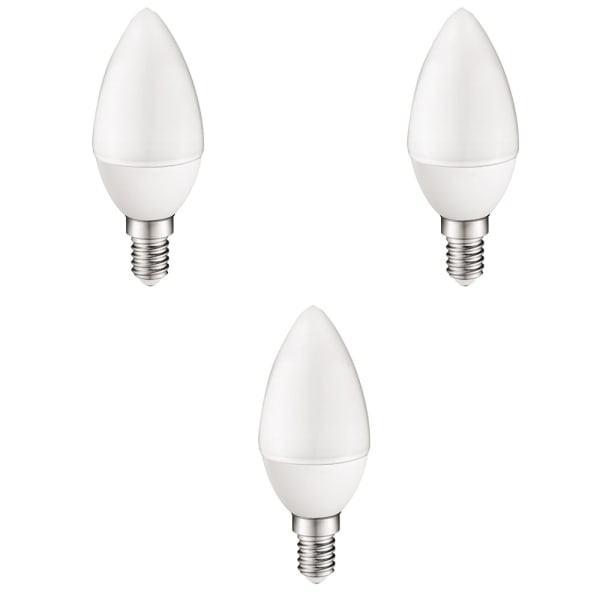 Pack 3 lâmpadas de vela LED e14 5,2 w luz fria 6000 k a2bc
