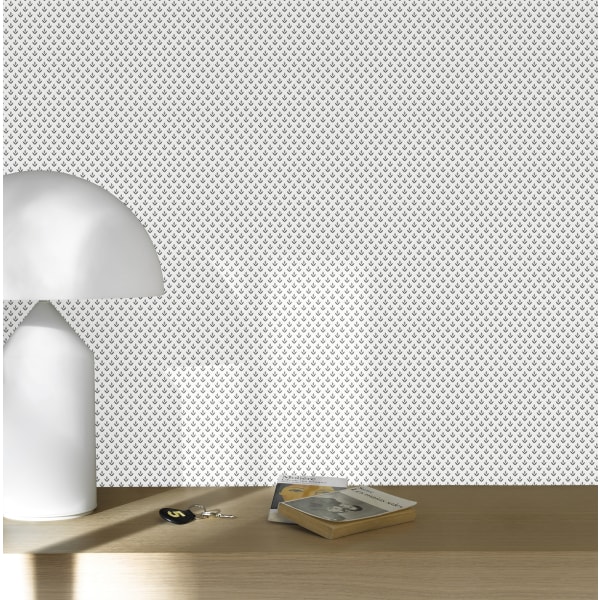Papel pintado texturizado tnt pequeño tulipan gris y negro