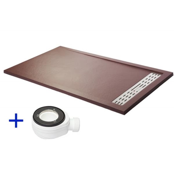 Base de duche Premium de Mineral Antiderrapante 80X110 Chocolate - Ral 8017