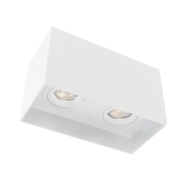 Foco superficie 2 luces classic rectangular blanco orientable 30º 2xgu10