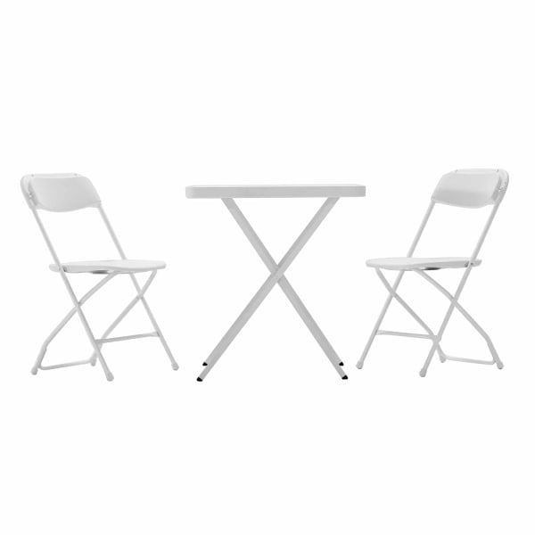 Conjunto de mesa e 2 cadeiras dobráveis em resina bonaire