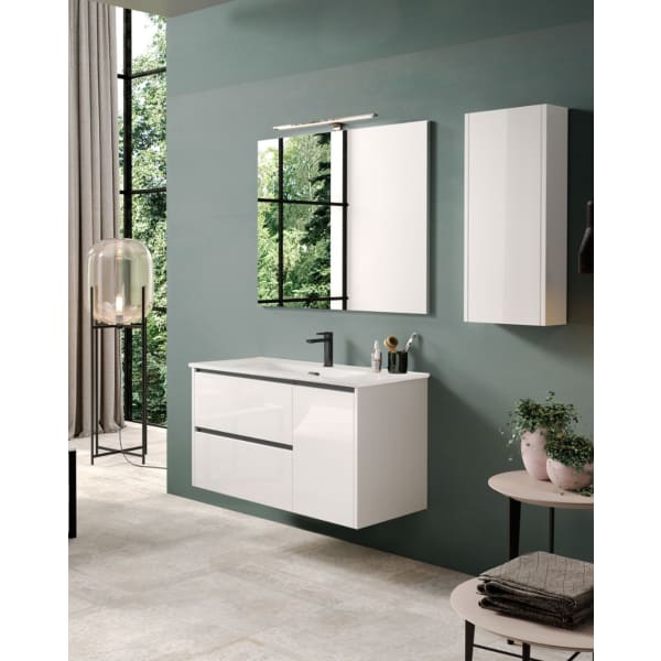 Mueble de baño suspendido Dundee color Blanco Lacado de 70 cm - Comprar  online al mejor precio.
