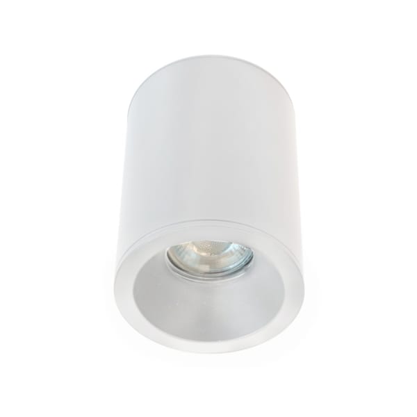 Foco de superficie para baños o exterior cilindrico blanco 1xgu10 ip65