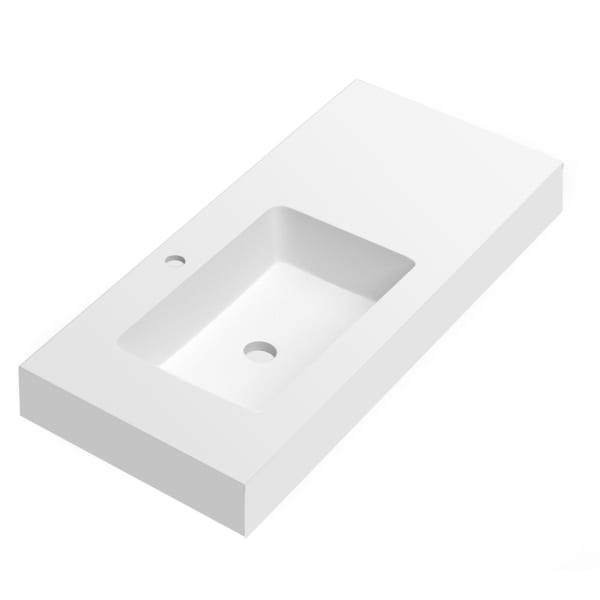 Lavabo con faldón para baño blanco mate 160cm (80+80)