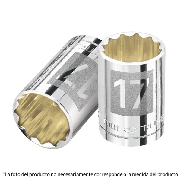 Llave vaso bihexagonal, cuadro 1/2" - 9 mm