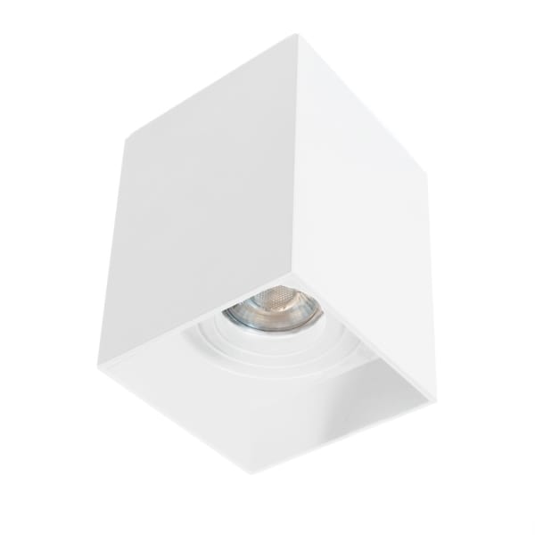 Foco de superfície classic retangular branco ajustável 30º 1xgu10 ip20