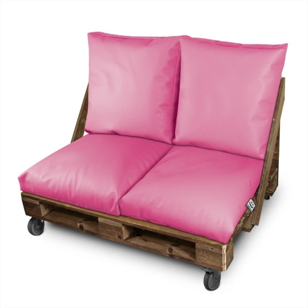 Cojín multiusos suelo o respaldo o asiento para palets exterior rosa happer