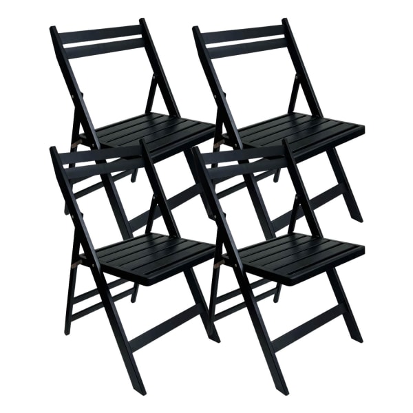 Pack 4 sillas plegables de madera de bambú 42.5x47.5x79cm o91