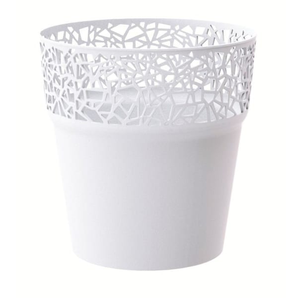 Maceta plastico Tree  blanco 12x12x12,2  cm