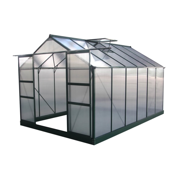 Invernadero para jardín en policarbonato dahlia verde pino 9,24 m²