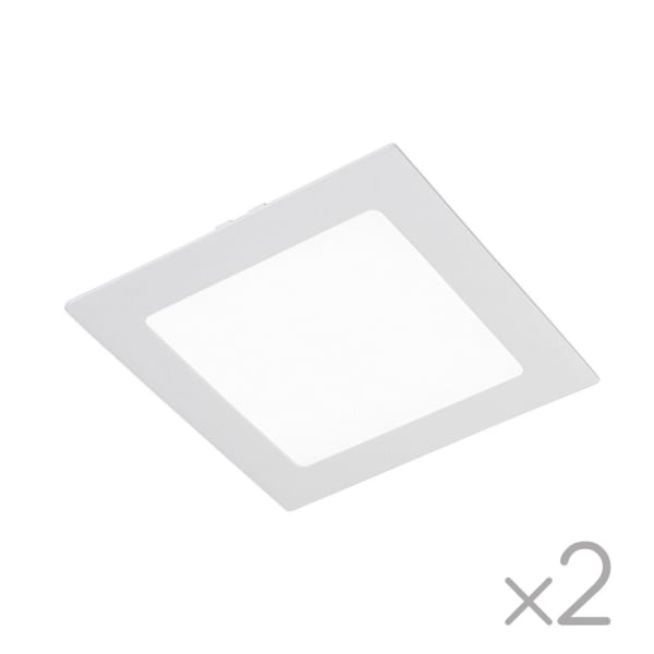 Pack 2 downlight LED extraplano branco 18w fria 6000ºk wonderlamp ø220mm