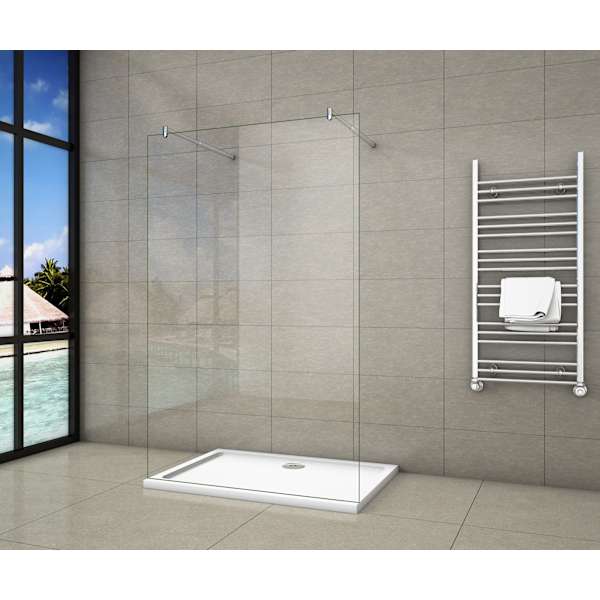 Panel de ducha con película de seguridad 87x200cm,con dos barrass 70-120cm