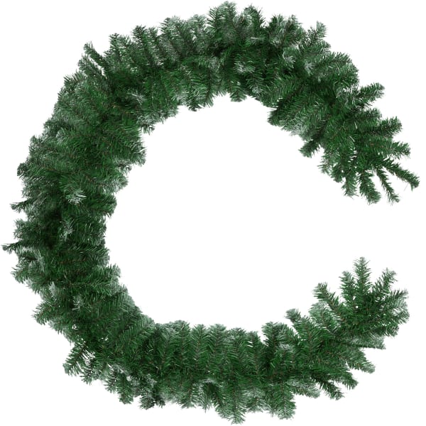 Coroa de natal verde com pontas brancas 2,7m